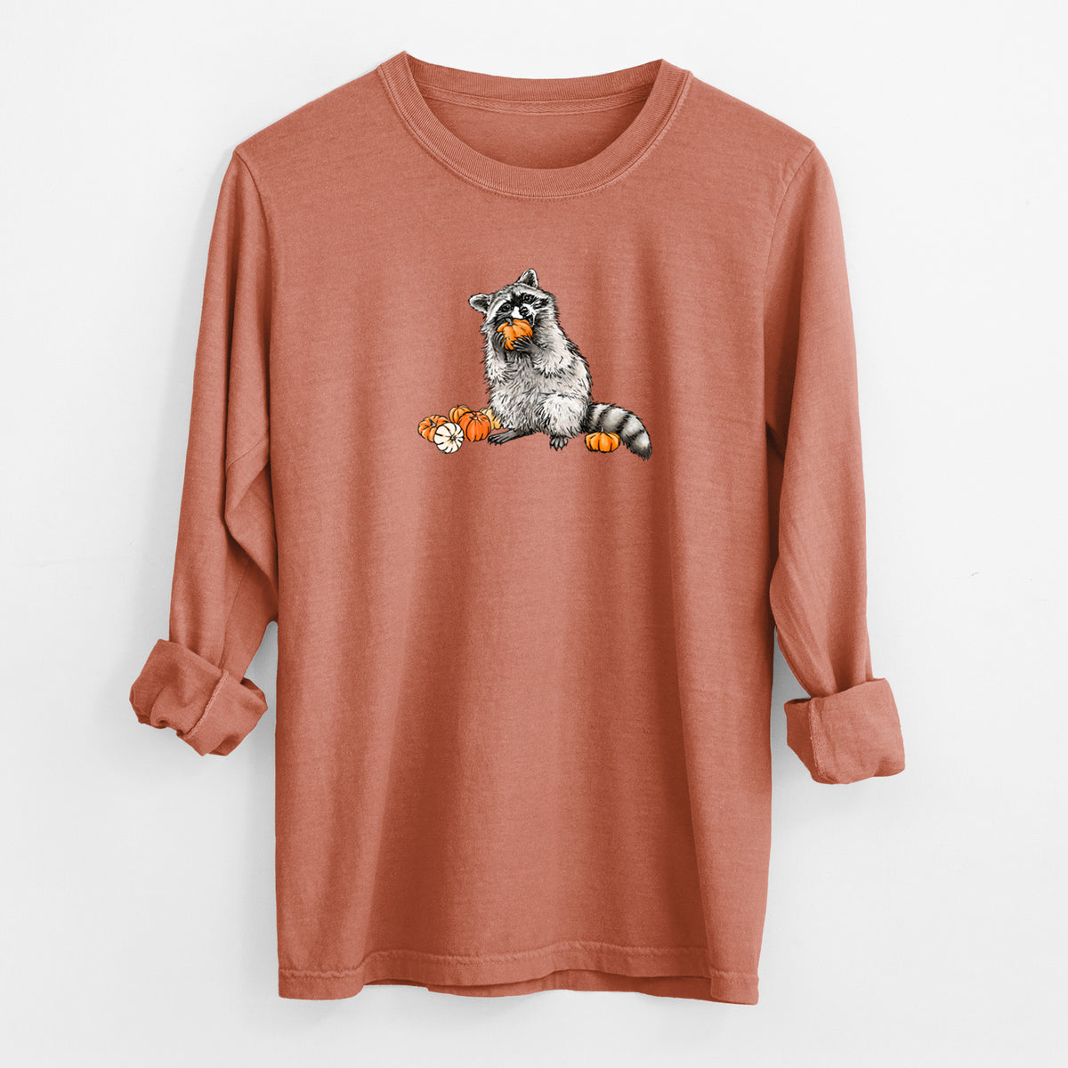 Racoon Pumpkin Bandit - Unisex Comfort Colors 100% Cotton Long Sleeve
