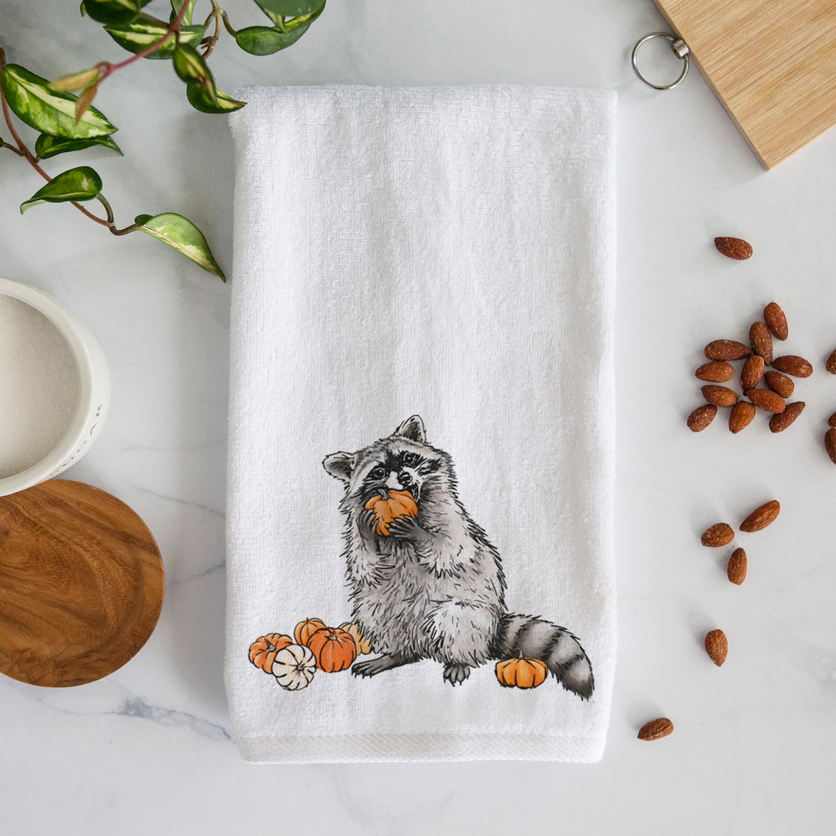 Racoon Pumpkin Bandit - Premium Hand Towel