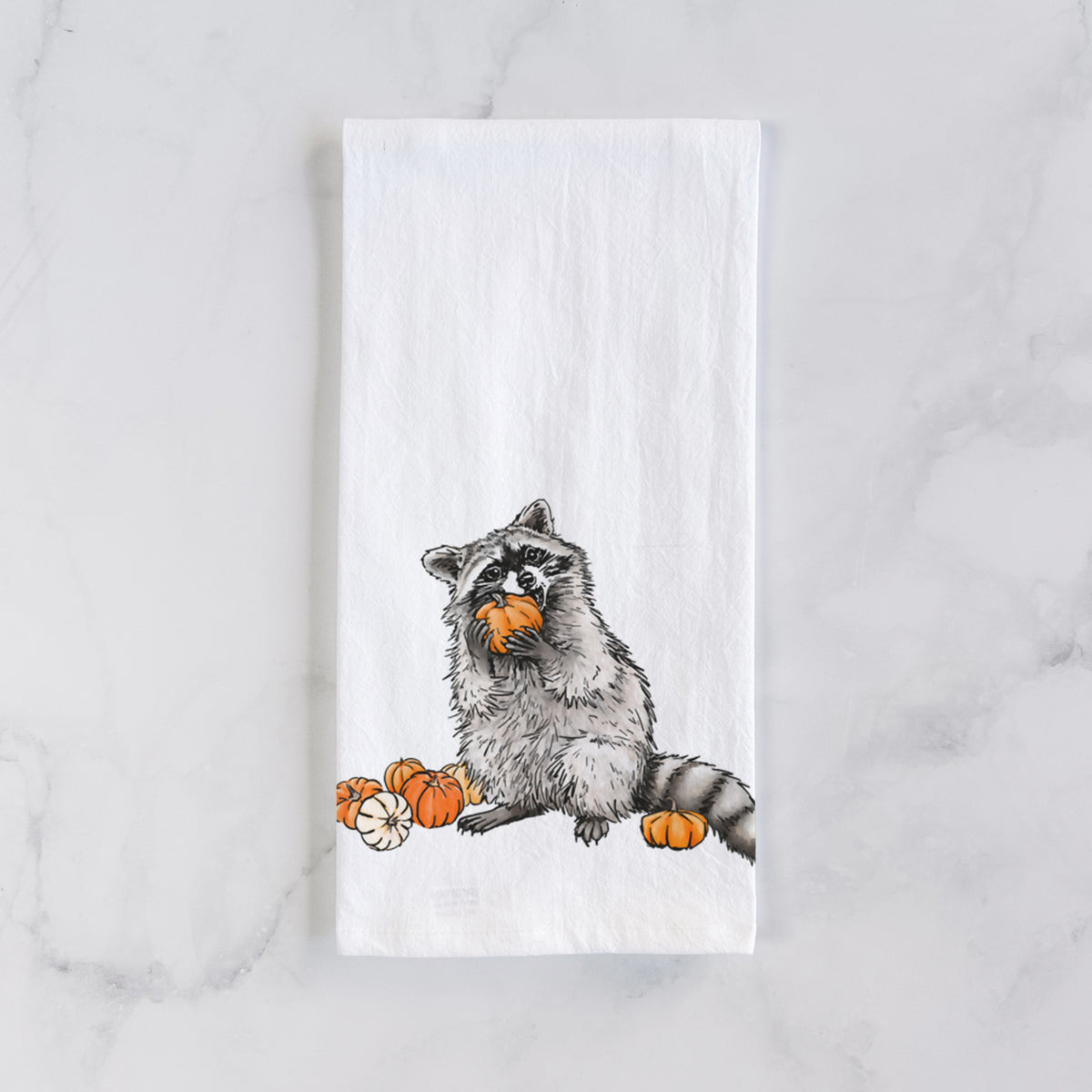 Racoon Pumpkin Bandit - Tea Towel
