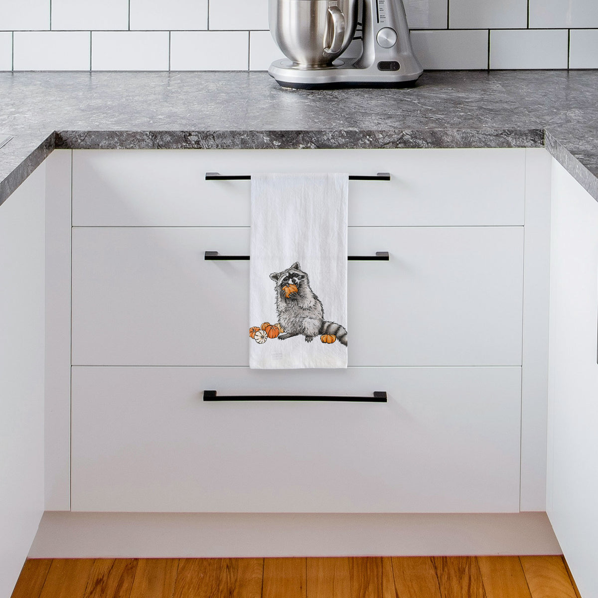 Racoon Pumpkin Bandit - Tea Towel