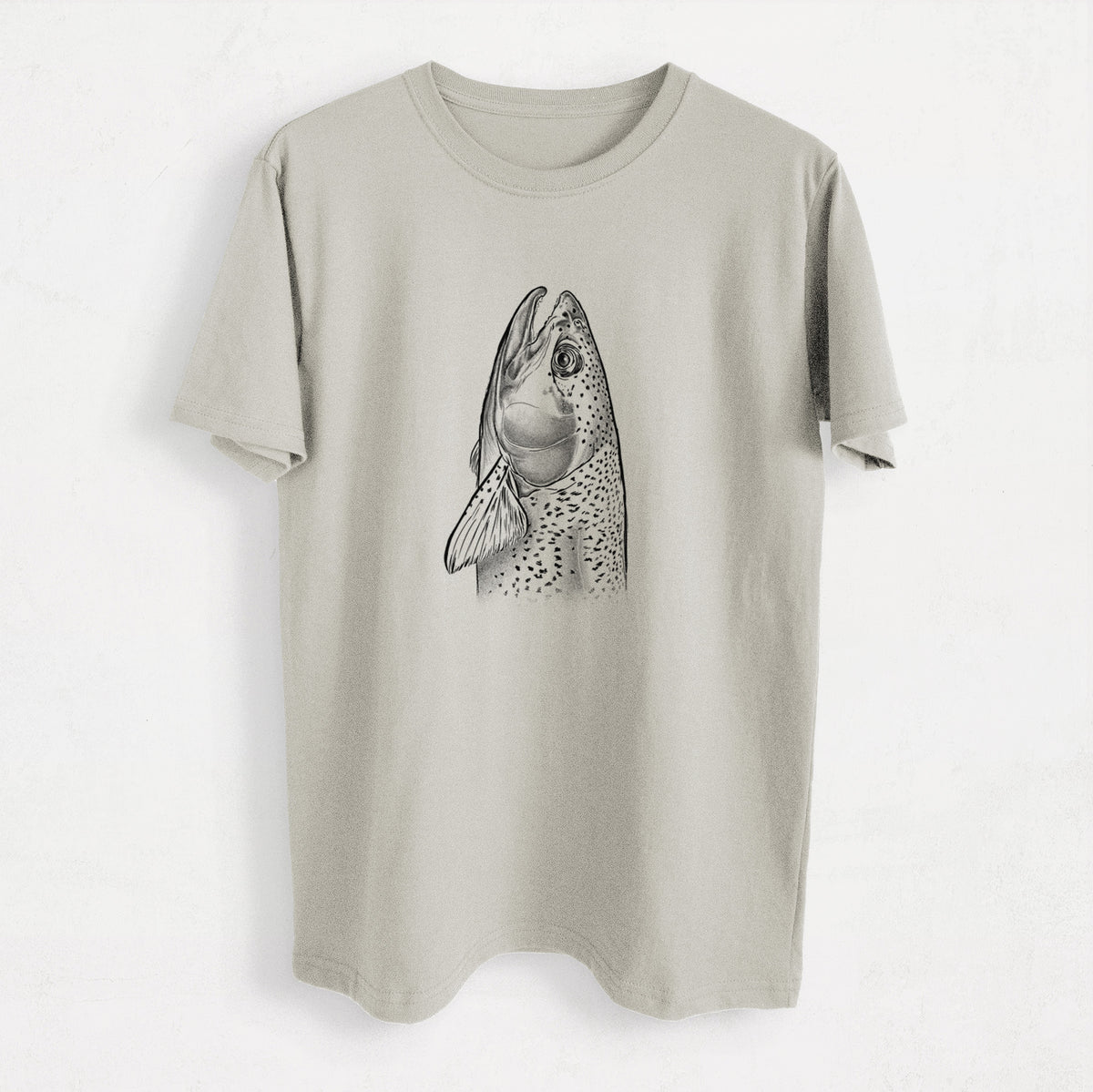 Rainbow Trout - Oncorhynchus mykiss - Heavyweight Men&#39;s 100% Organic Cotton Tee