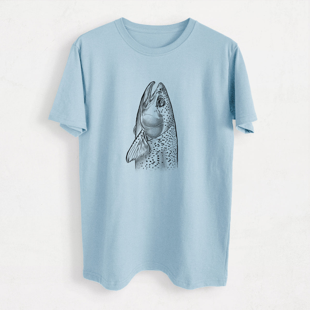 Rainbow Trout - Oncorhynchus mykiss - Heavyweight Men&#39;s 100% Organic Cotton Tee