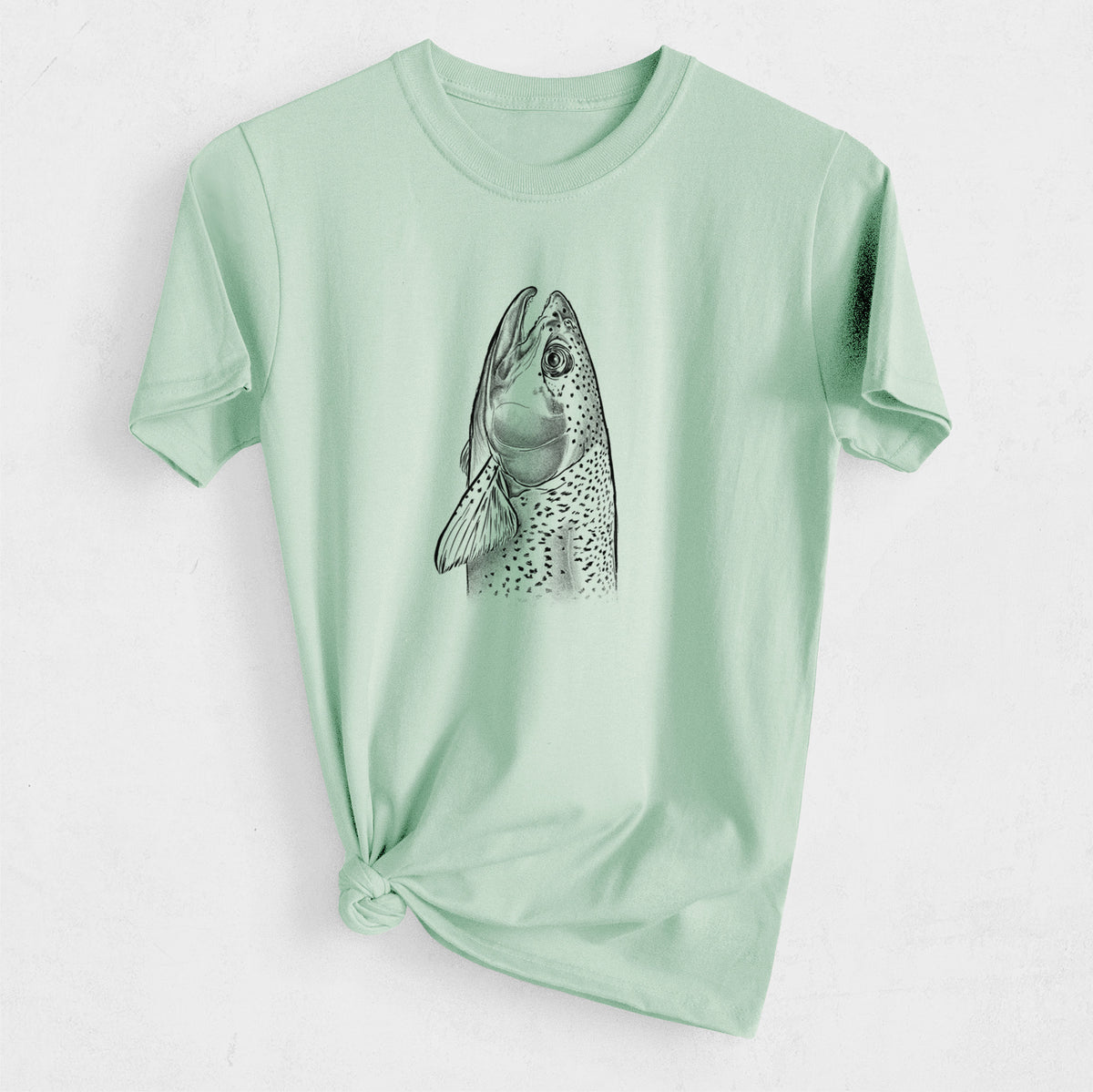 Rainbow Trout - Oncorhynchus mykiss - Heavyweight Men&#39;s 100% Organic Cotton Tee