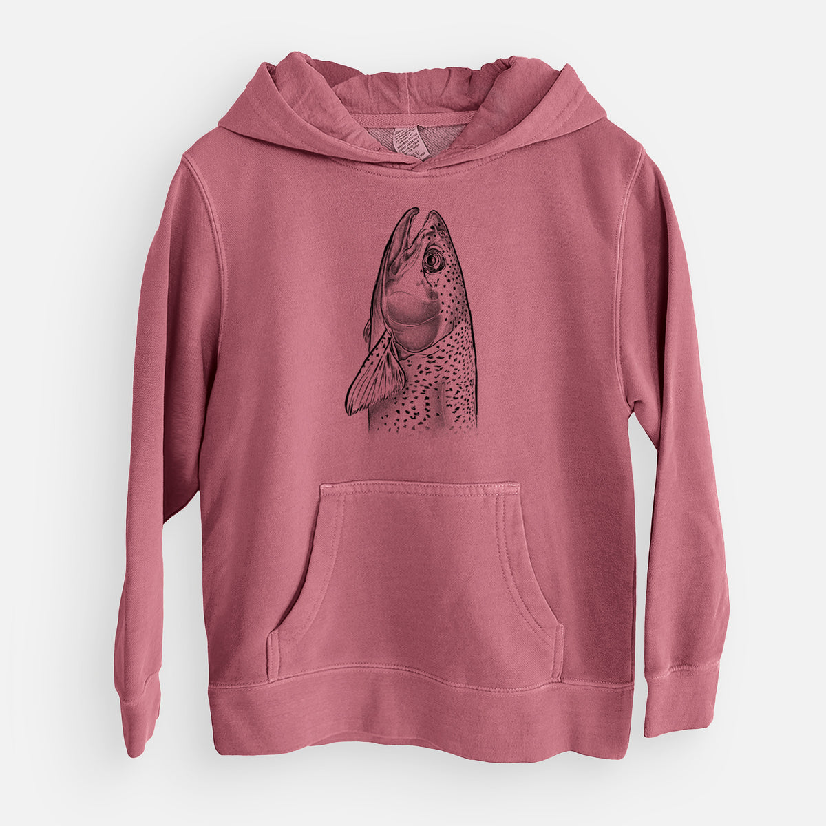 Rainbow Trout - Oncorhynchus mykiss - Youth Pigment Dyed Hoodie