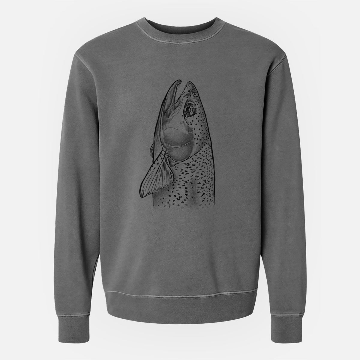 Rainbow Trout - Oncorhynchus mykiss - Unisex Pigment Dyed Crew Sweatshirt