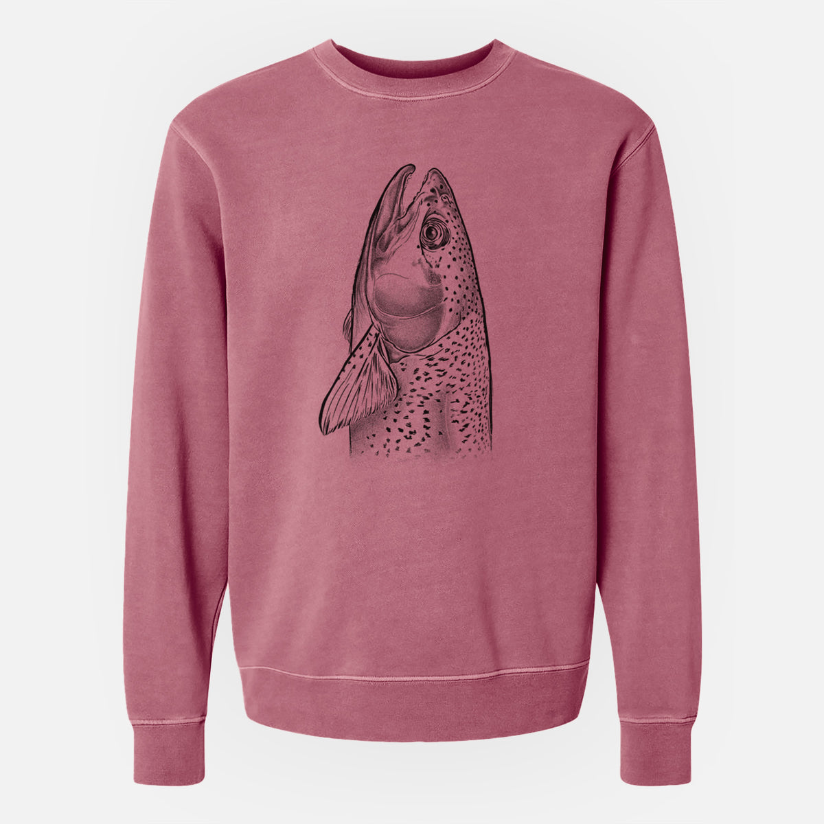 Rainbow Trout - Oncorhynchus mykiss - Unisex Pigment Dyed Crew Sweatshirt