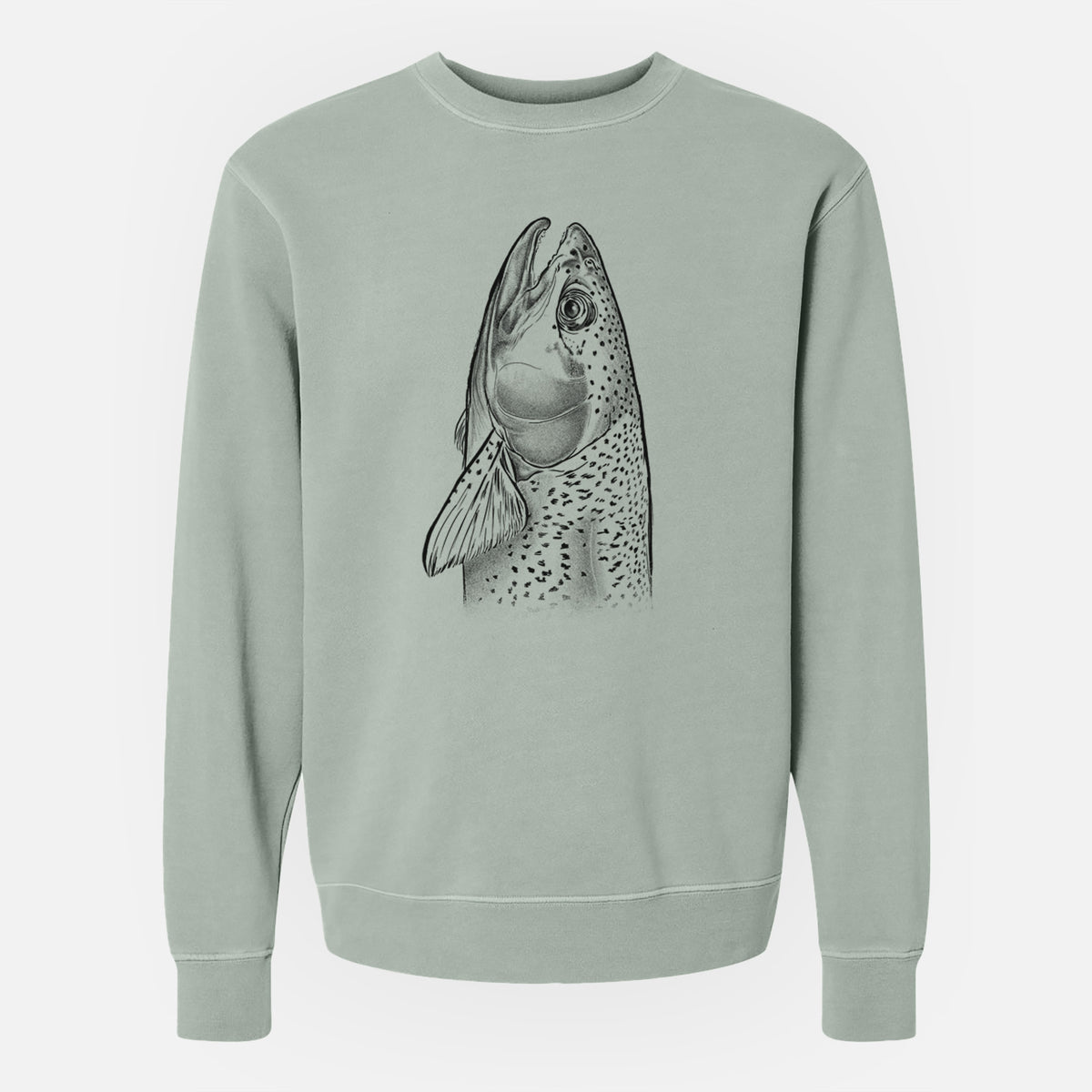 Rainbow Trout - Oncorhynchus mykiss - Unisex Pigment Dyed Crew Sweatshirt