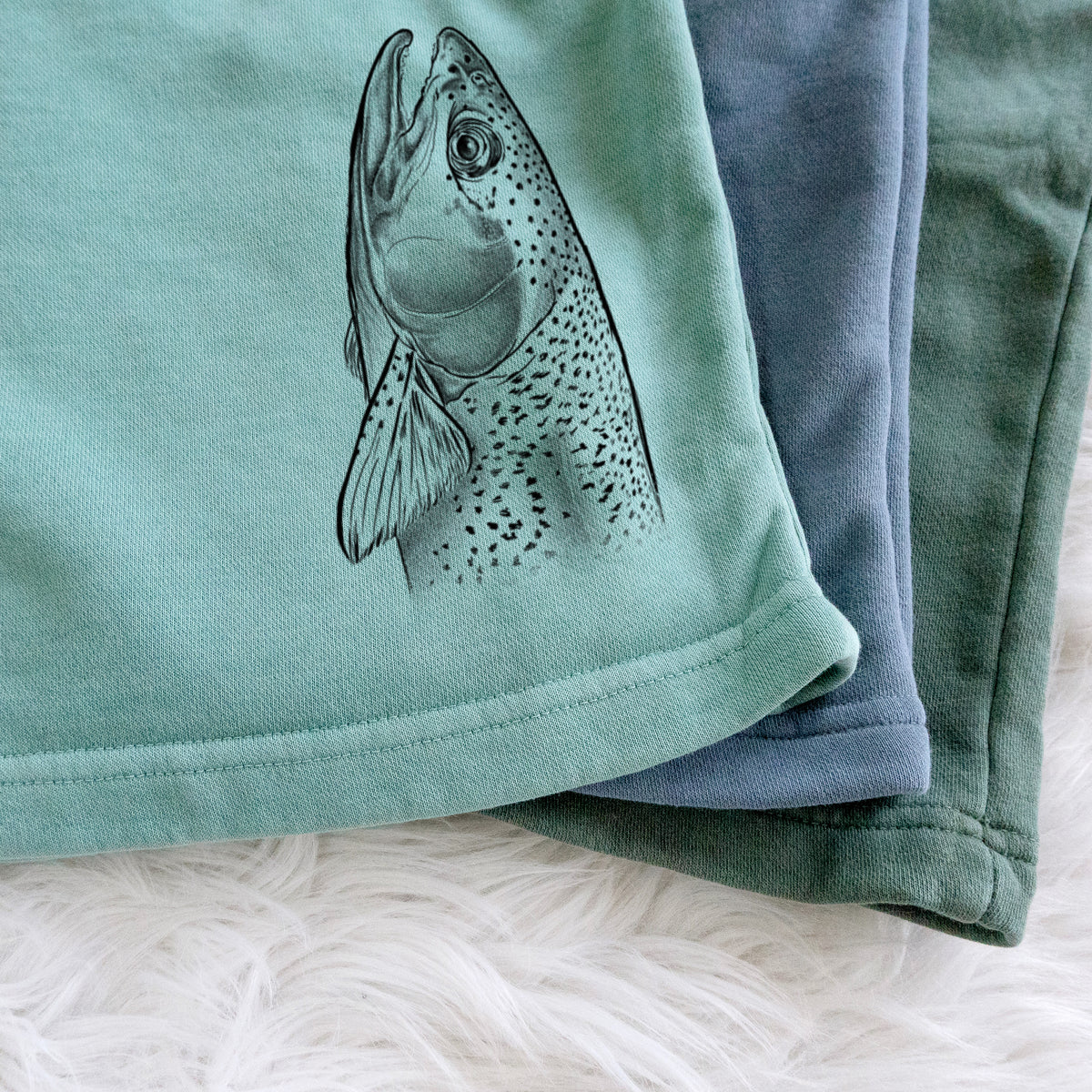 Rainbow Trout - Oncorhynchus mykiss - Unisex Pigment Dyed Shorts