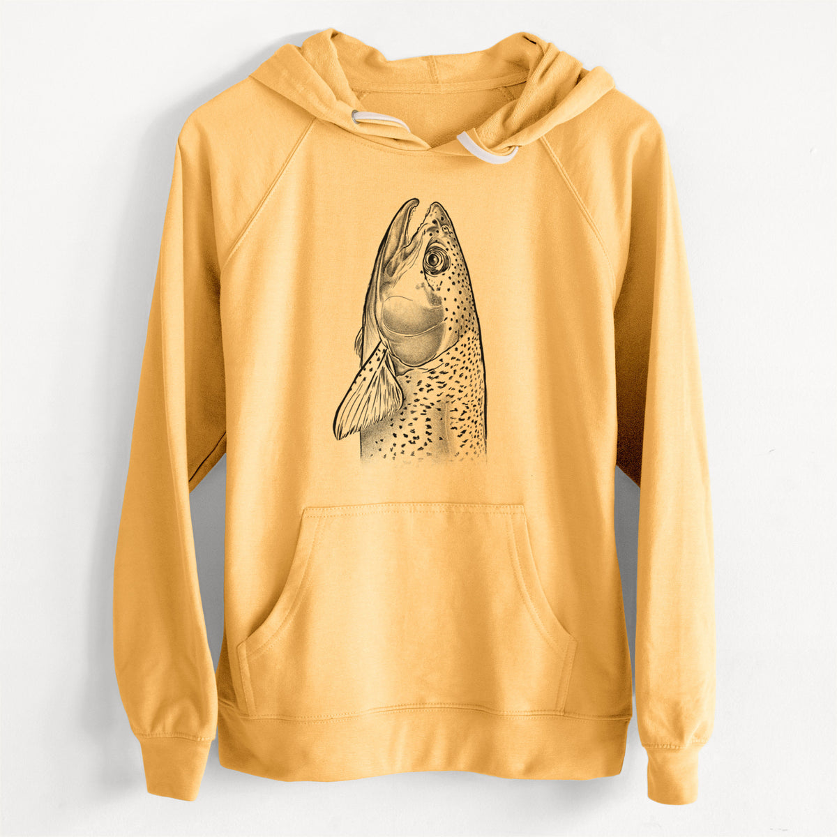 CLEARANCE - Rainbow Trout - Oncorhynchus mykiss  - Unisex Slim Fit Loopback Terry Hoodie