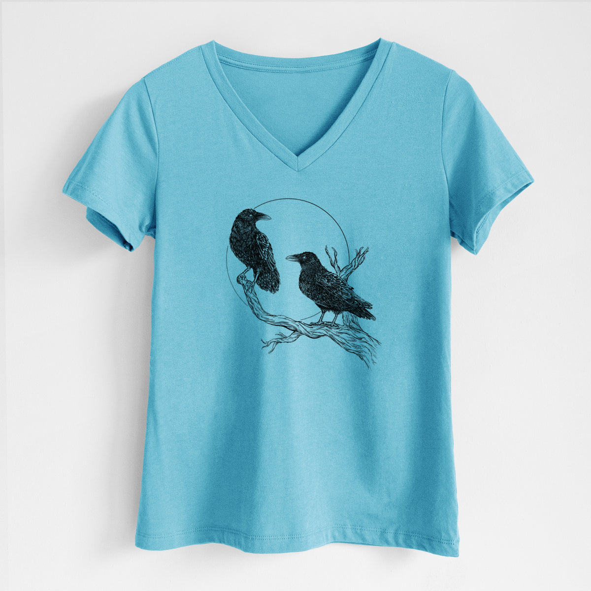 Midnight Ravens - Women&#39;s Lightweight Relaxed Fit 100% Cotton V-neck