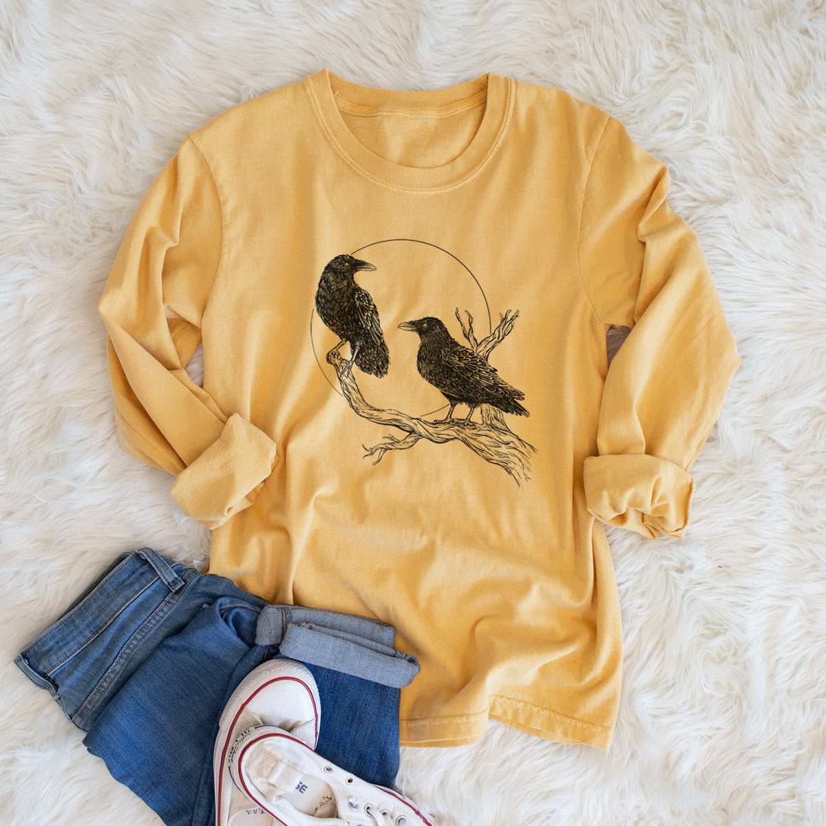 Midnight Ravens - Men&#39;s Heavyweight 100% Cotton Long Sleeve