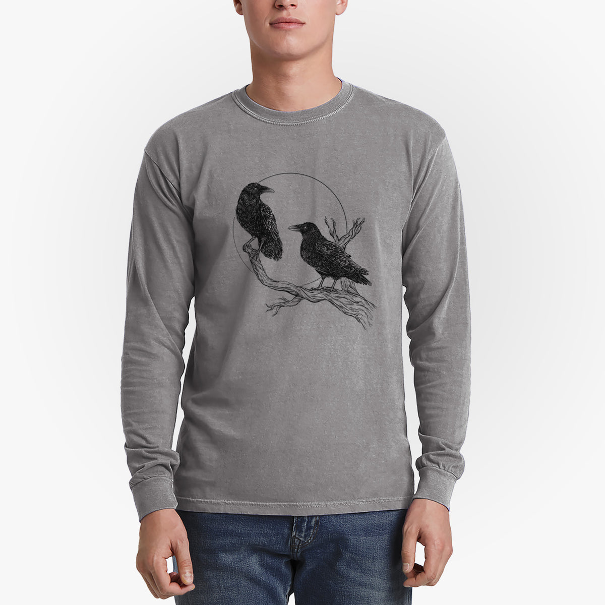 Midnight Ravens - Men&#39;s Heavyweight 100% Cotton Long Sleeve