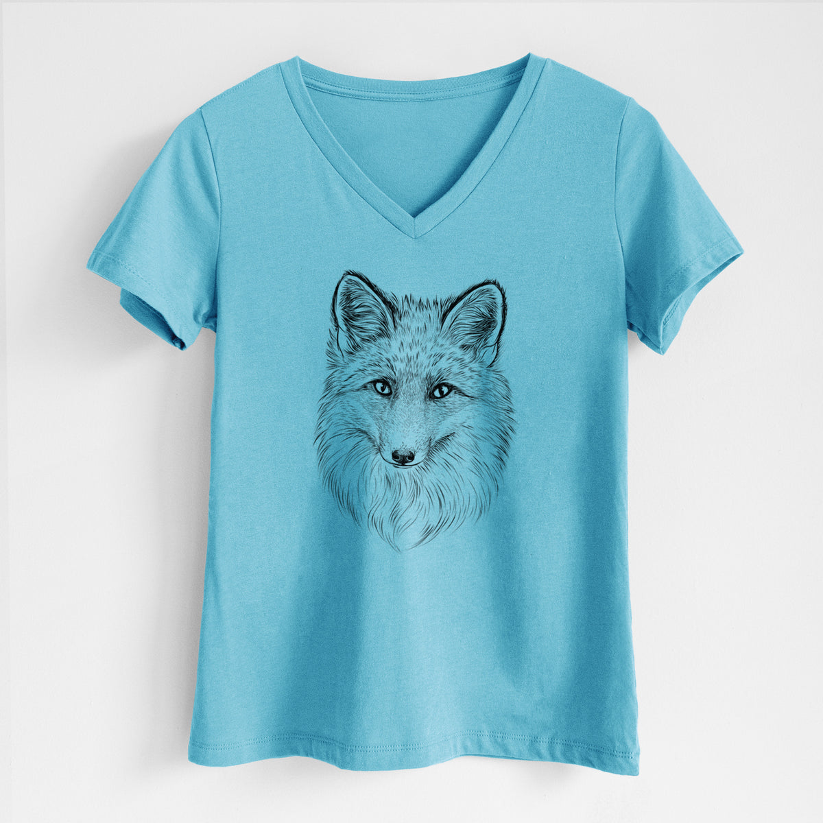 Red Fox - Vulpes vulpes - Women&#39;s Lightweight Relaxed Fit 100% Cotton V-neck
