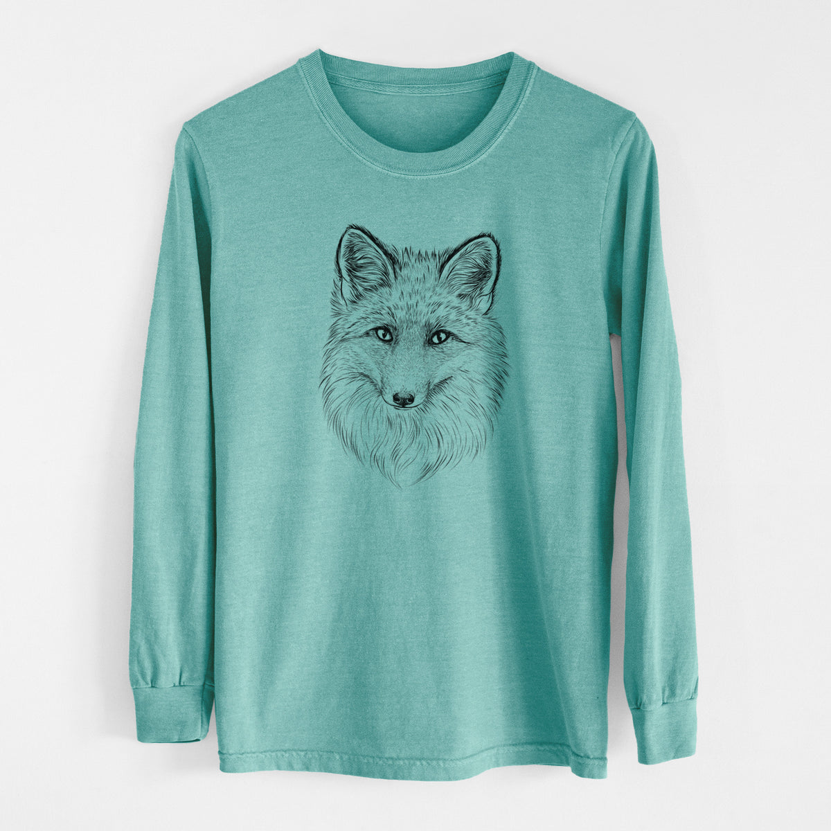 Red Fox - Vulpes vulpes - Men&#39;s Heavyweight 100% Cotton Long Sleeve