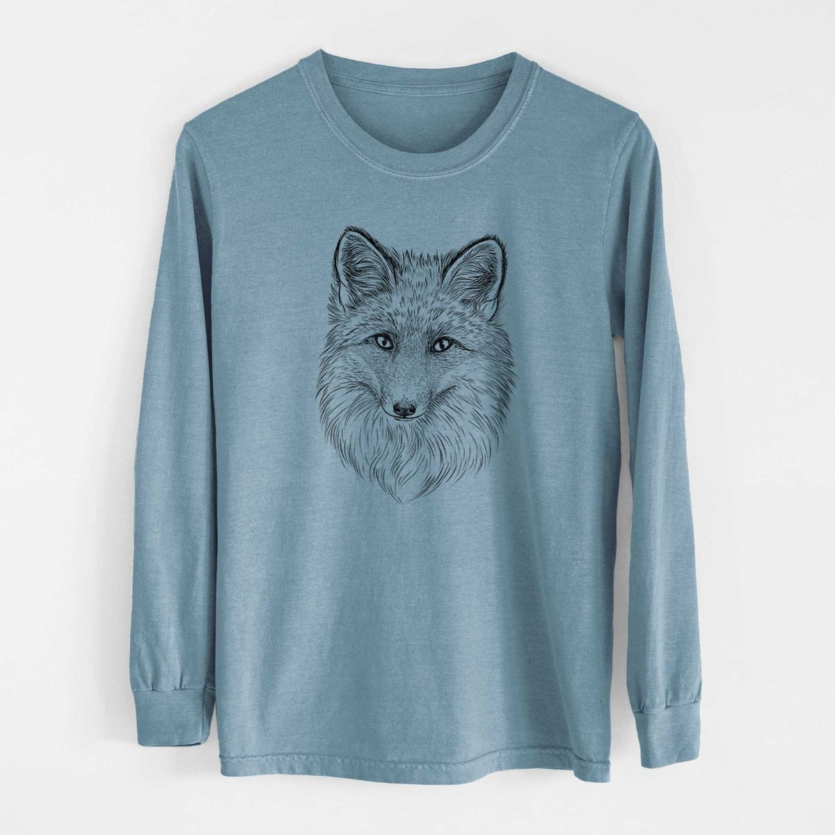 Red Fox - Vulpes vulpes - Men&#39;s Heavyweight 100% Cotton Long Sleeve