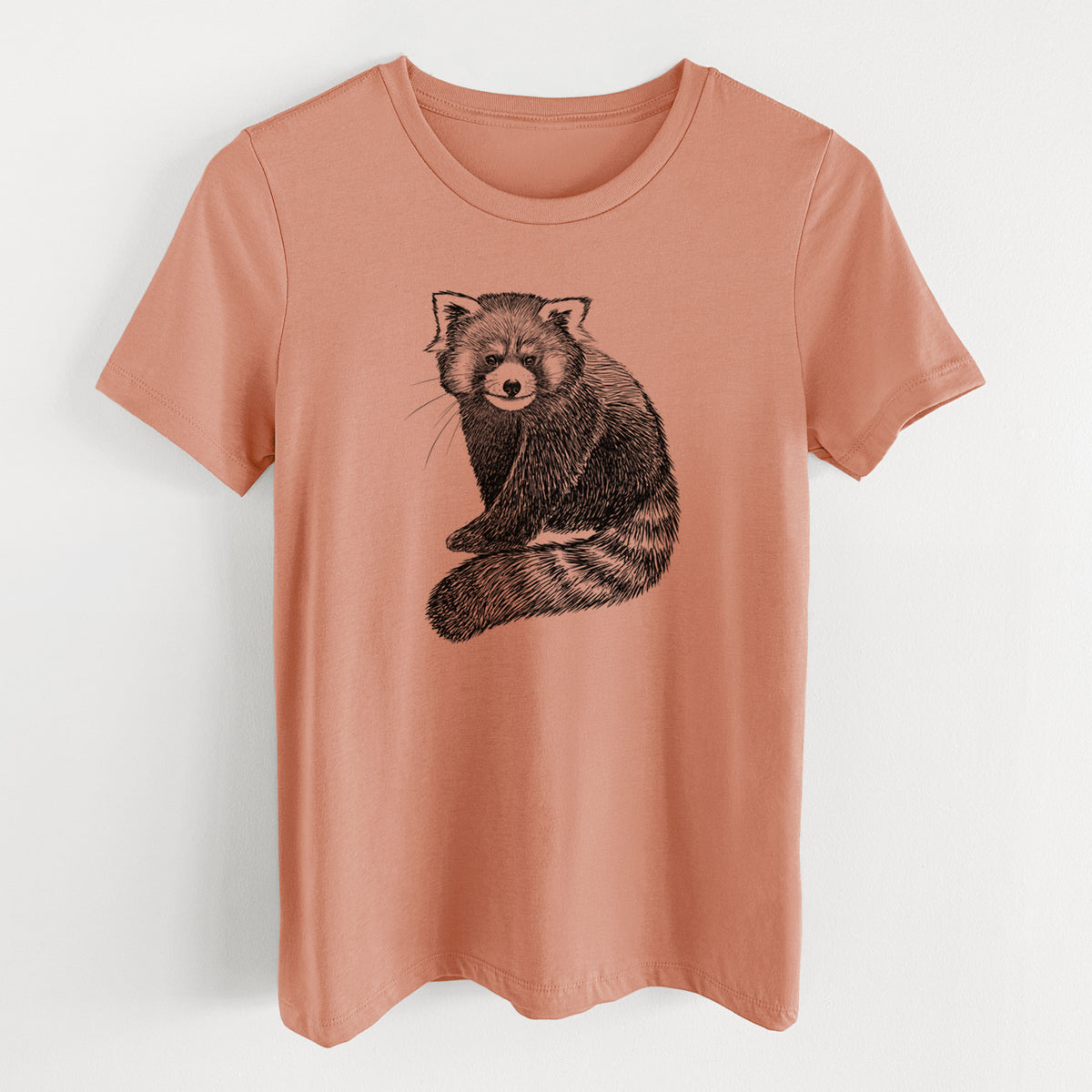 Red Panda - Ailurus fulgens styani - Women&#39;s Lightweight Relaxed Fit 100% Cotton Crewneck