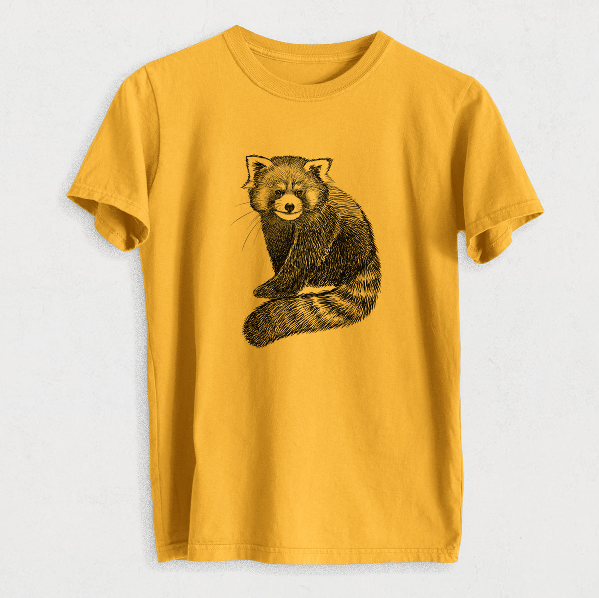 Red Panda - Ailurus fulgens styani - Heavyweight Men&#39;s 100% Organic Cotton Tee