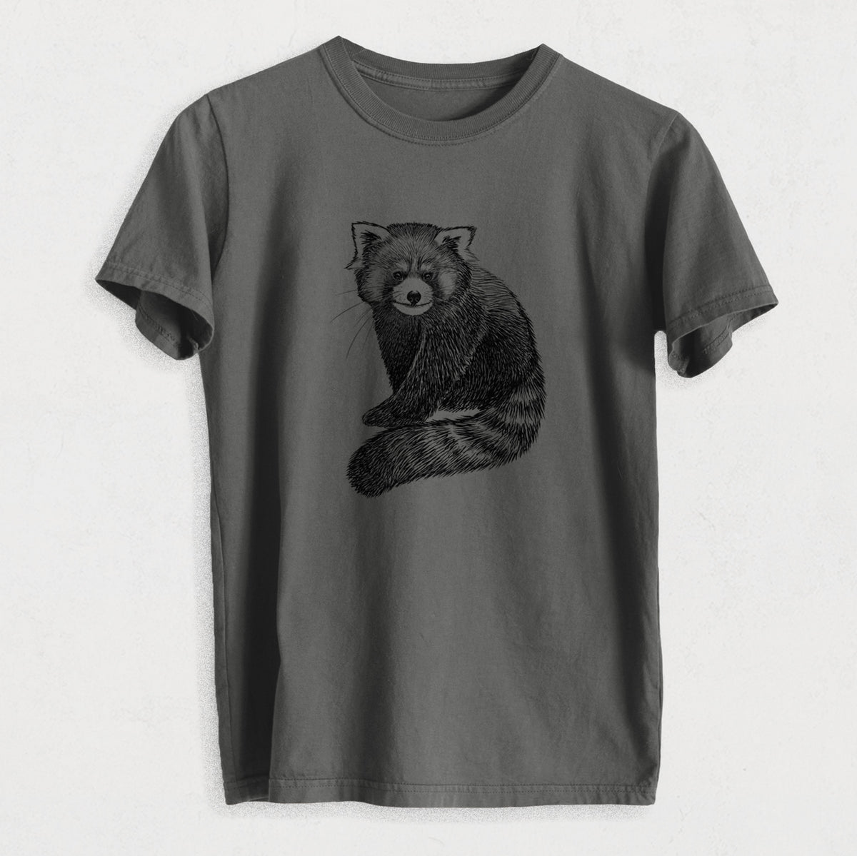 Red Panda - Ailurus fulgens styani - Heavyweight Men&#39;s 100% Organic Cotton Tee