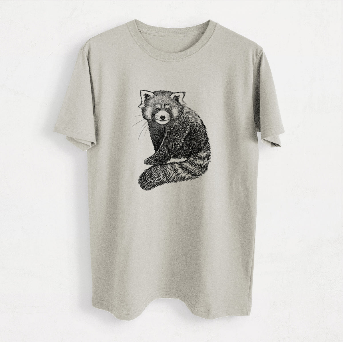 Red Panda - Ailurus fulgens styani - Heavyweight Men&#39;s 100% Organic Cotton Tee