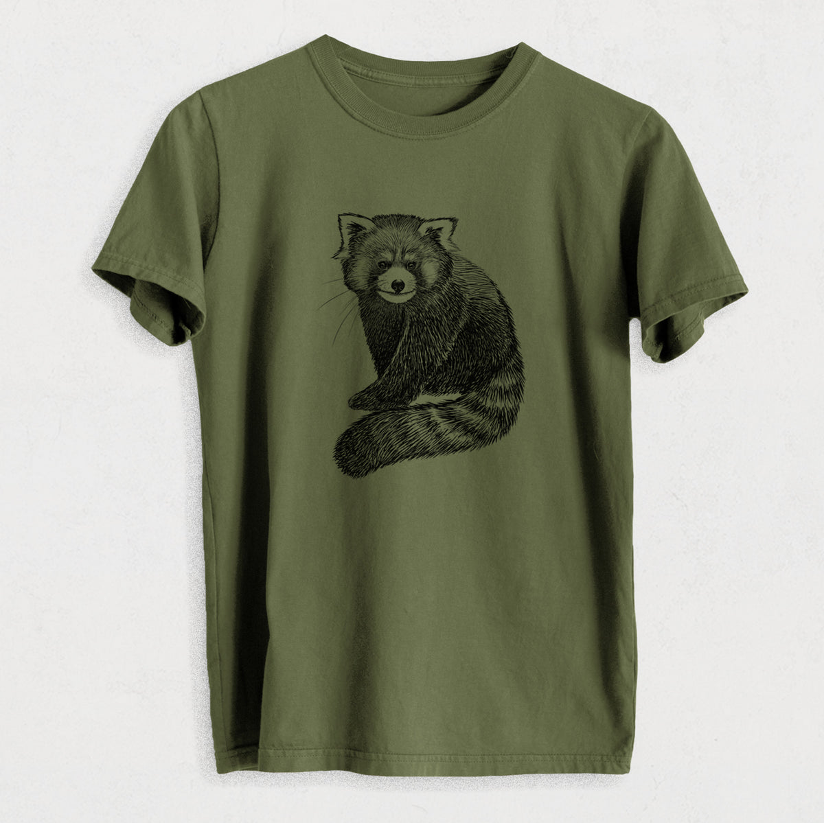 Red Panda - Ailurus fulgens styani - Heavyweight Men&#39;s 100% Organic Cotton Tee
