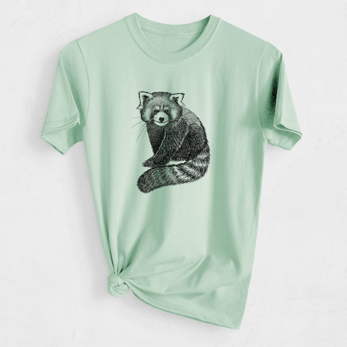 Red Panda - Ailurus fulgens styani - Heavyweight Men&#39;s 100% Organic Cotton Tee