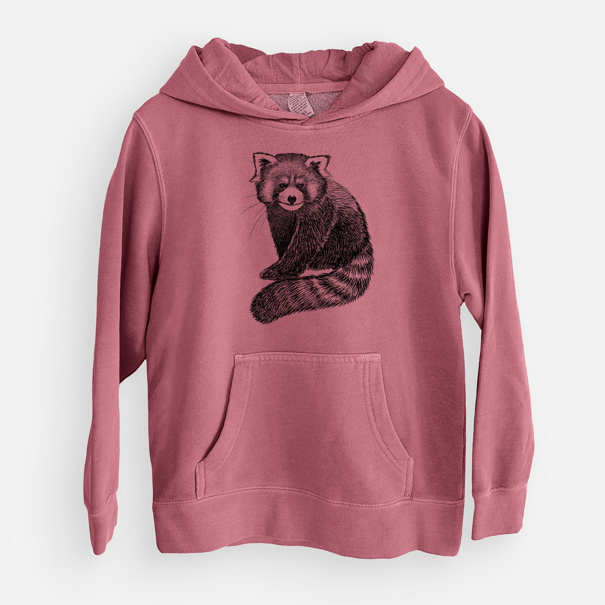 Red Panda - Ailurus fulgens styani - Youth Pigment Dyed Hoodie