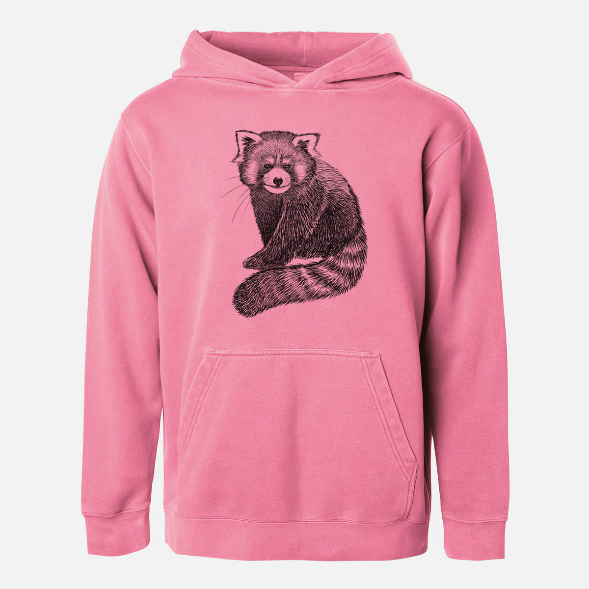 Red Panda - Ailurus fulgens styani - Youth Pigment Dyed Hoodie