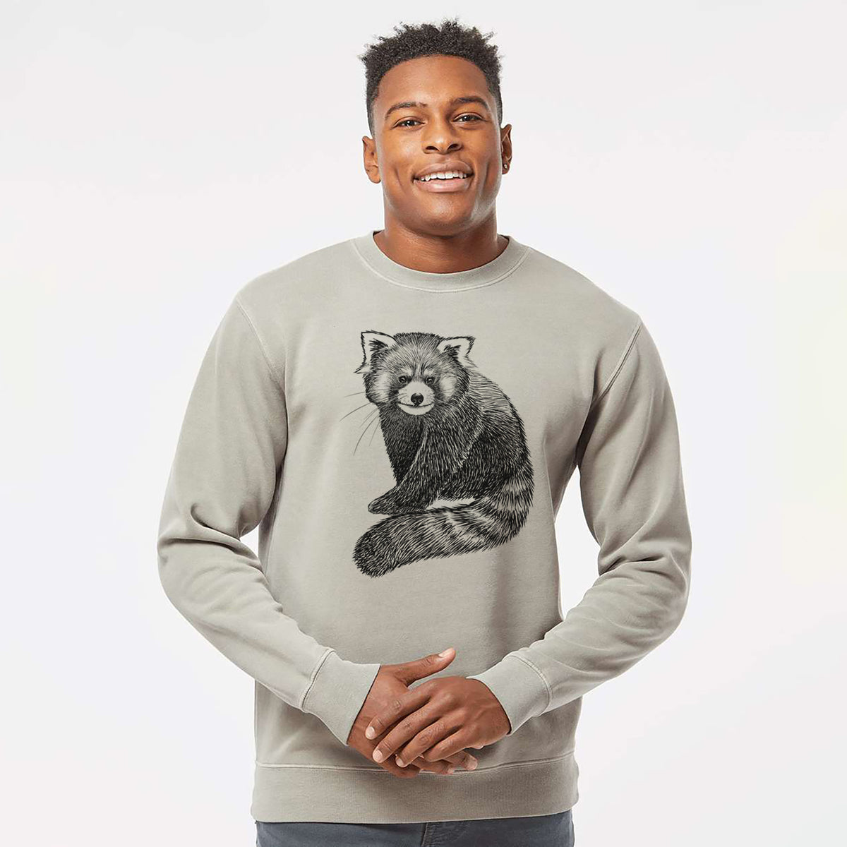 Red Panda - Ailurus fulgens styani - Unisex Pigment Dyed Crew Sweatshirt