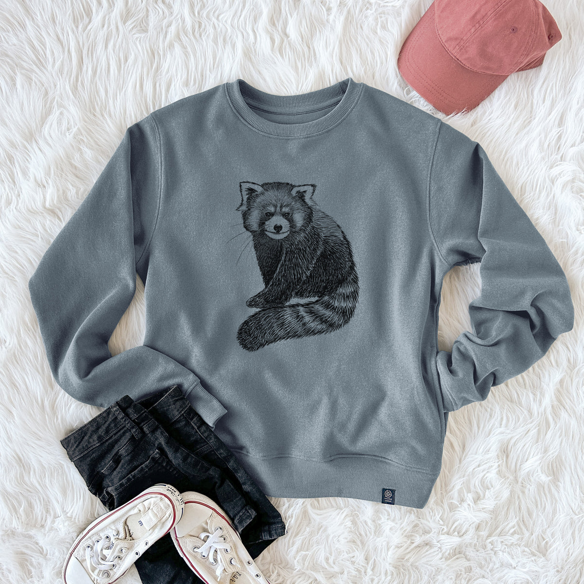 Red Panda - Ailurus fulgens styani  - Unisex Reclaimed Crewneck Sweatshirt