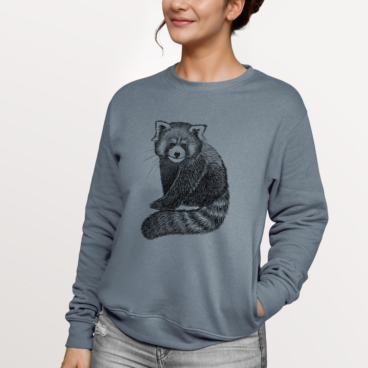 Red Panda - Ailurus fulgens styani  - Unisex Reclaimed Crewneck Sweatshirt