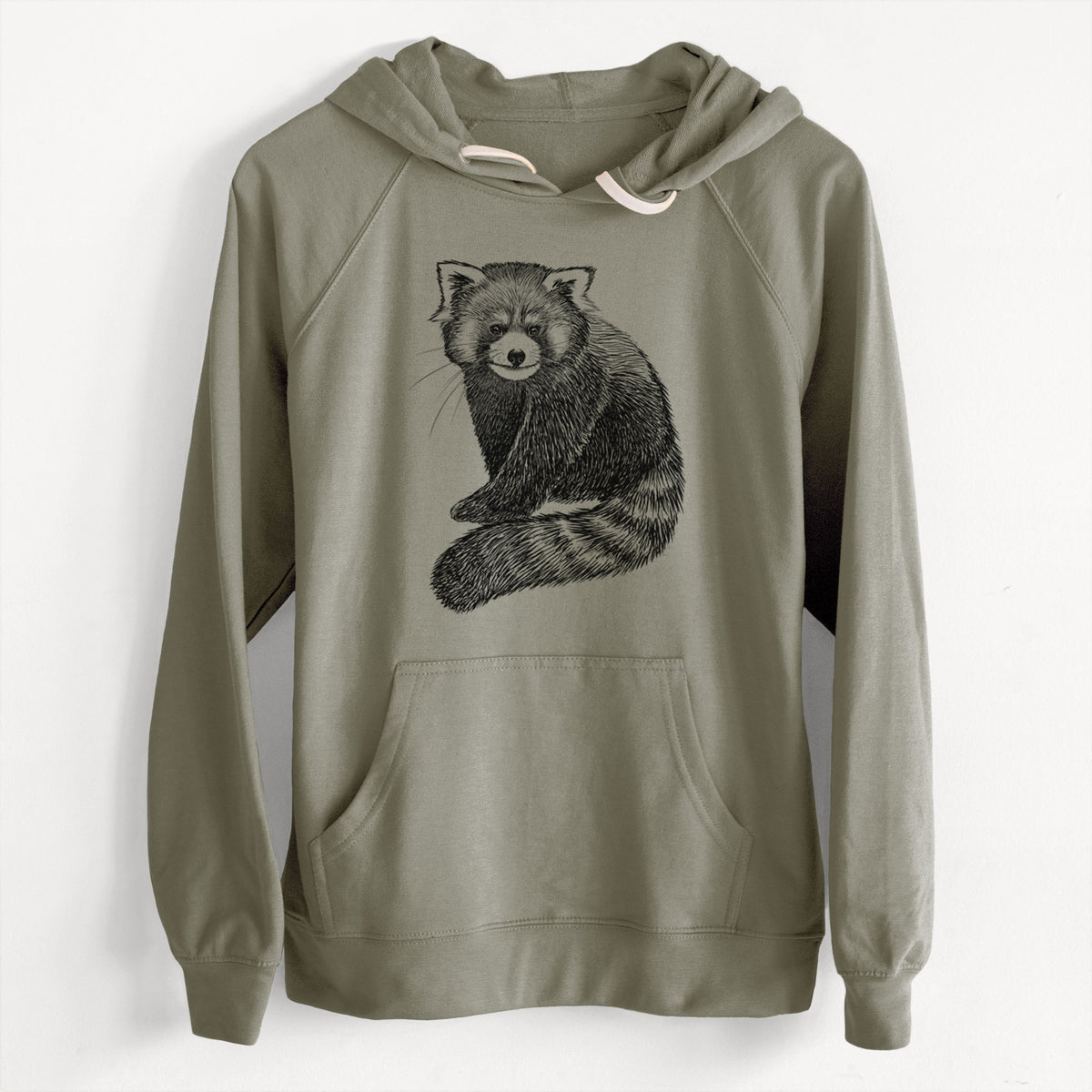 CLEARANCE - Red Panda - Ailurus fulgens styani  - Unisex Slim Fit Loopback Terry Hoodie