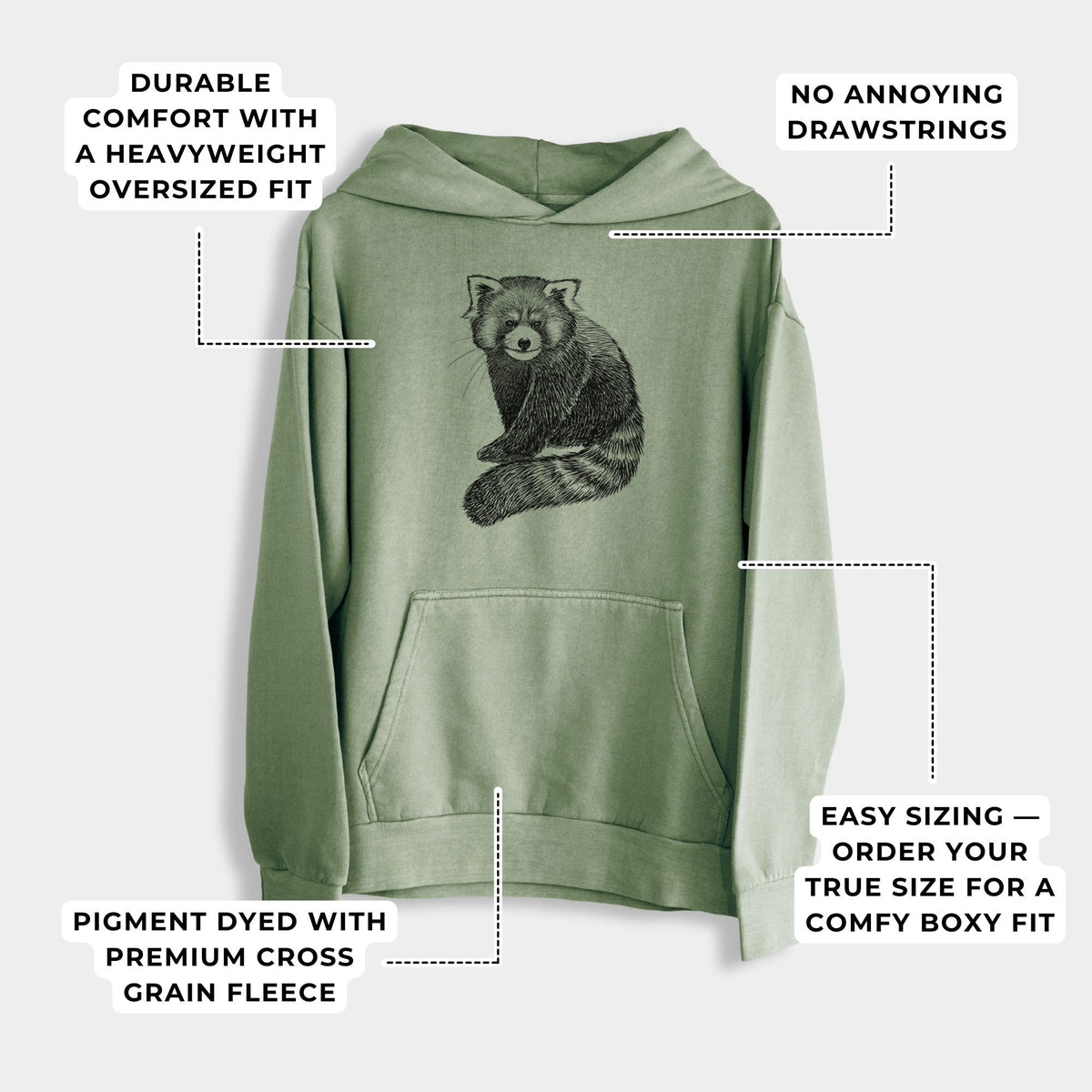 Red Panda - Ailurus fulgens styani  - Urban Heavyweight Hoodie