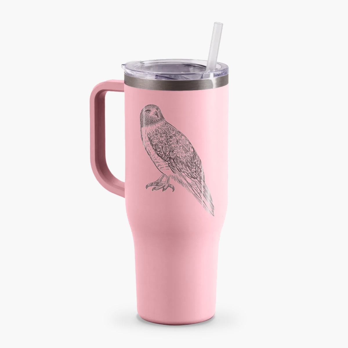 Red-tailed Hawk - Buteo jamaicensis - 40oz Tumbler with Handle