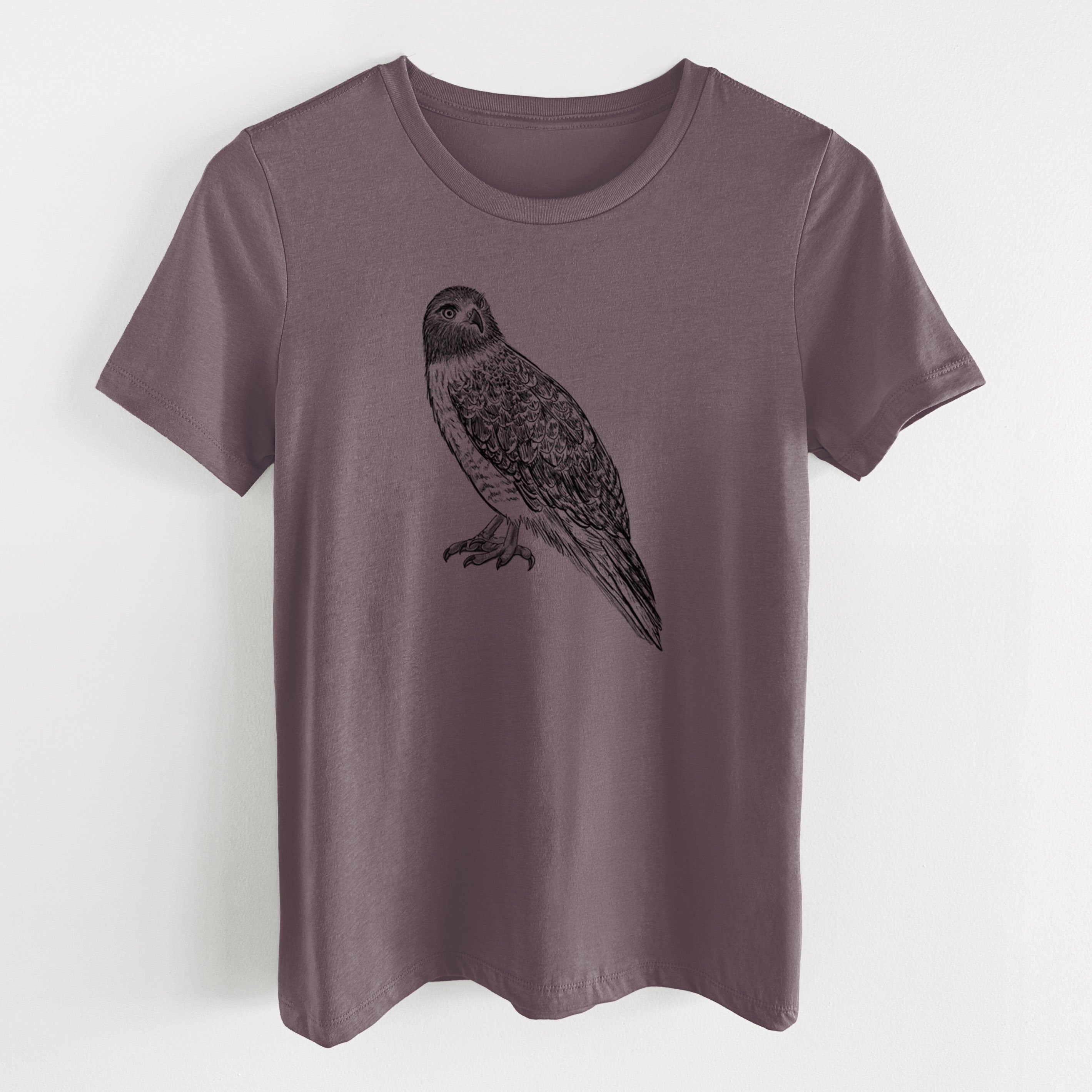 Red-tailed Hawk - Buteo jamaicensis - Women's Lightweight Relaxed Fit 100% Cotton Crewneck