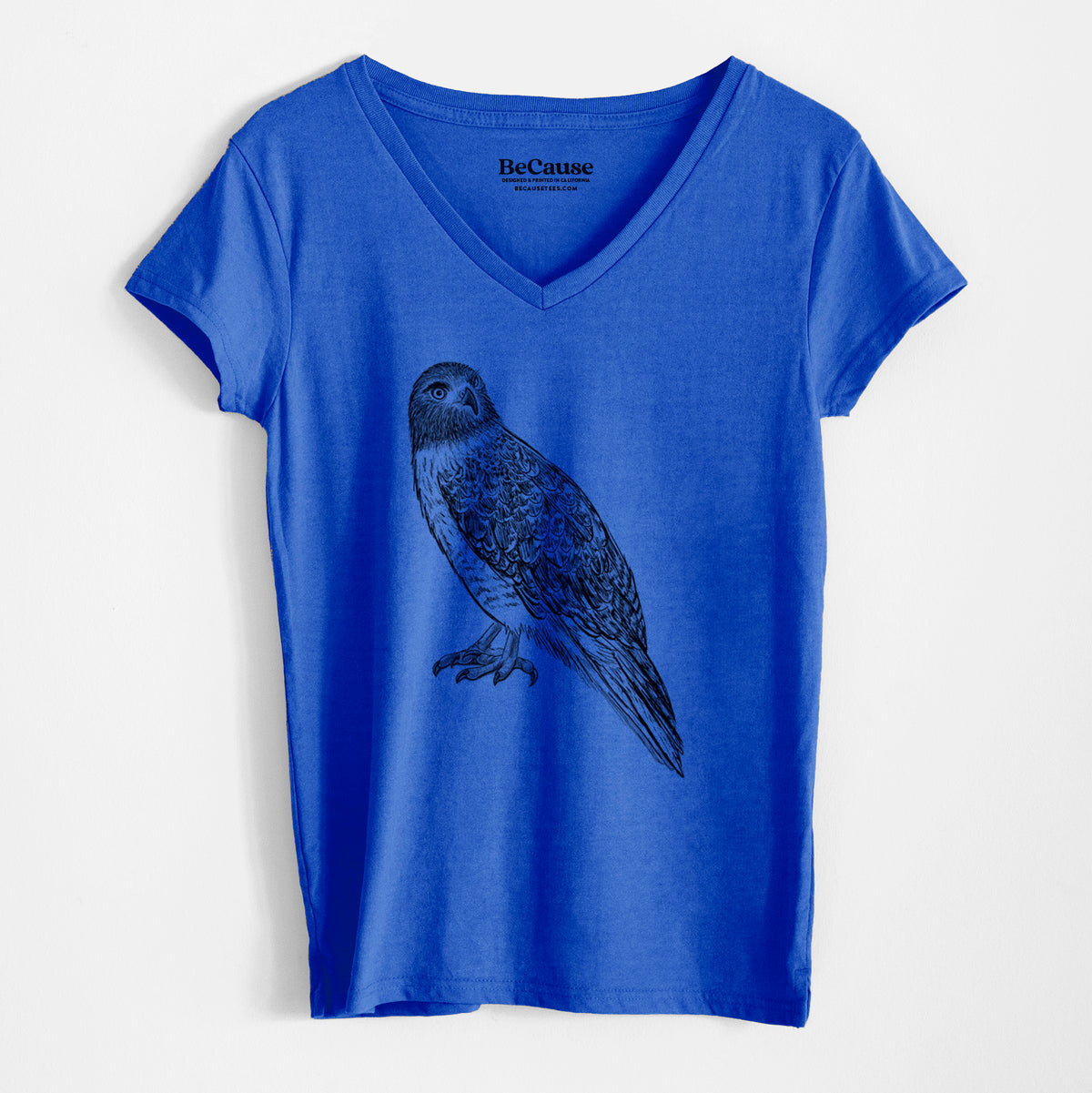 Red-tailed Hawk - Buteo jamaicensis - Women&#39;s 100% Recycled V-neck