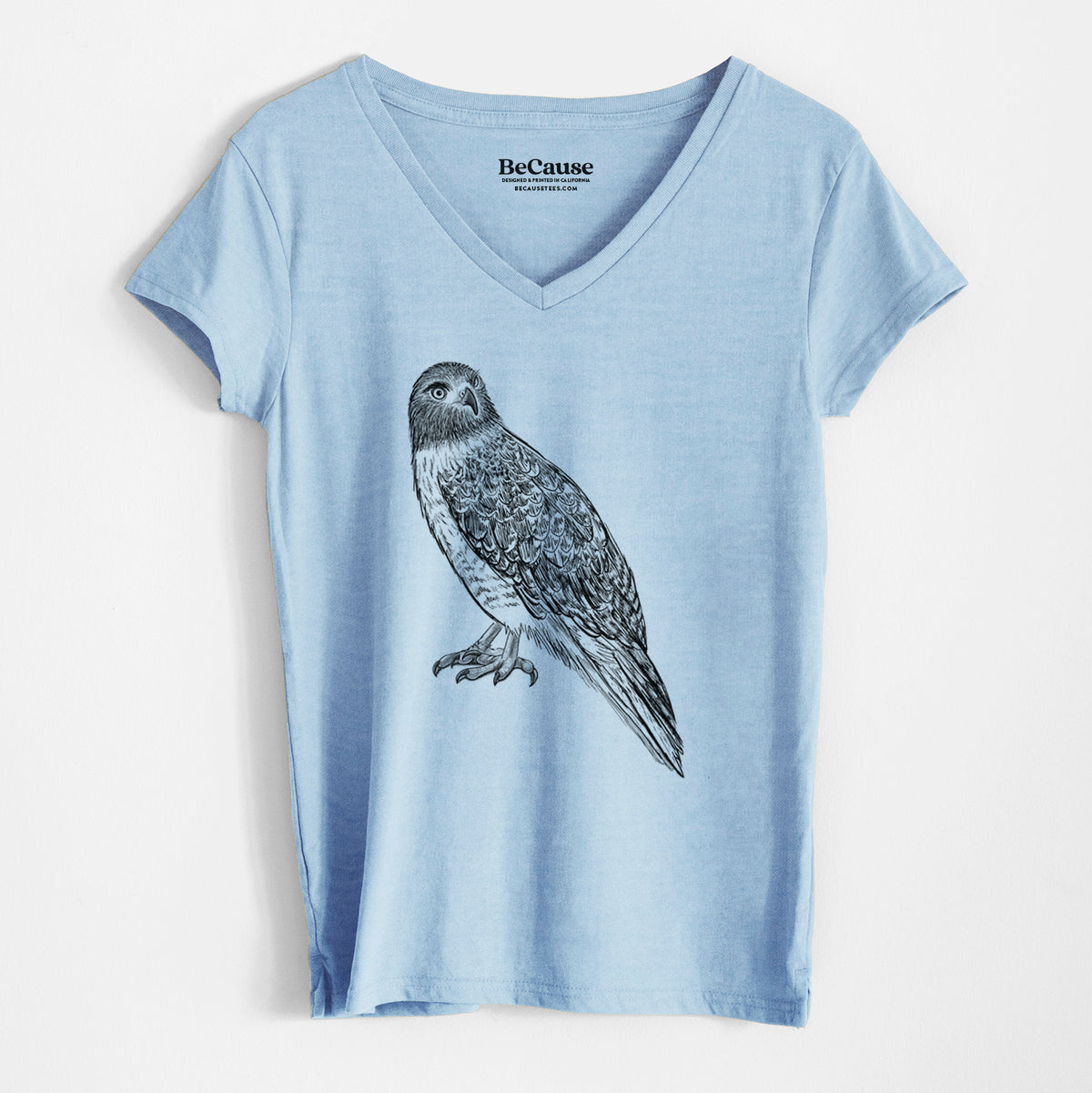 Red-tailed Hawk - Buteo jamaicensis - Women&#39;s 100% Recycled V-neck