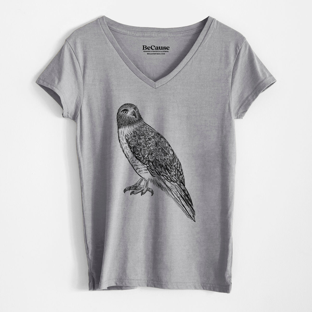 Red-tailed Hawk - Buteo jamaicensis - Women&#39;s 100% Recycled V-neck