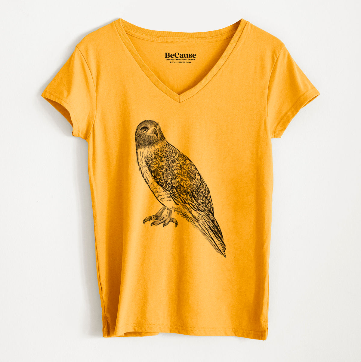 Red-tailed Hawk - Buteo jamaicensis - Women&#39;s 100% Recycled V-neck