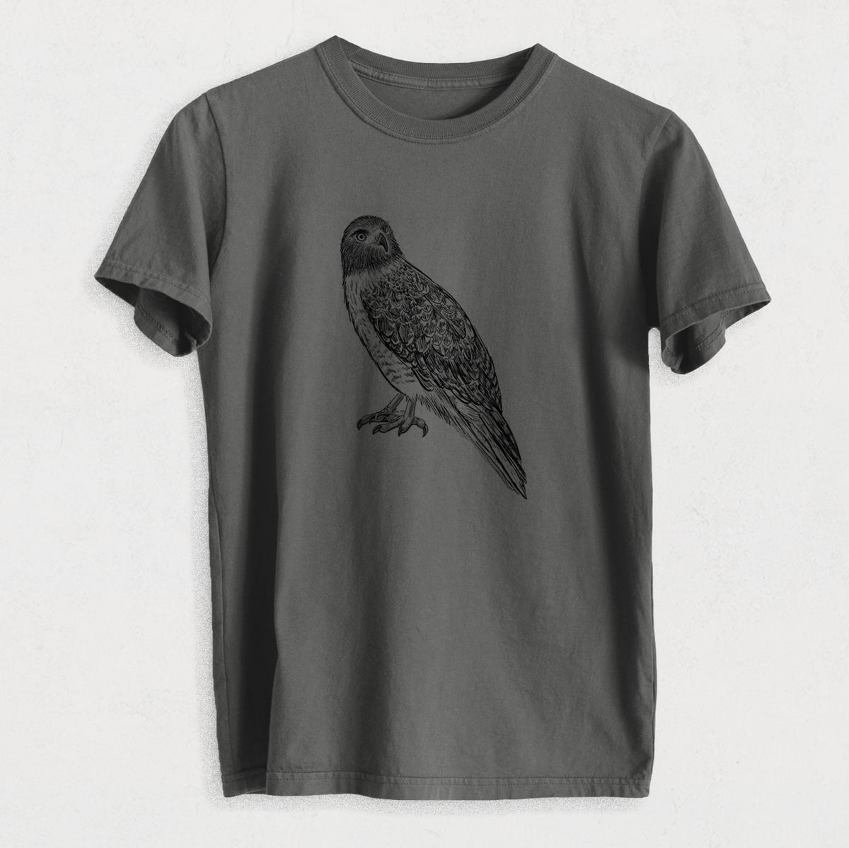 Red-tailed Hawk - Buteo jamaicensis - Heavyweight Men&#39;s 100% Organic Cotton Tee