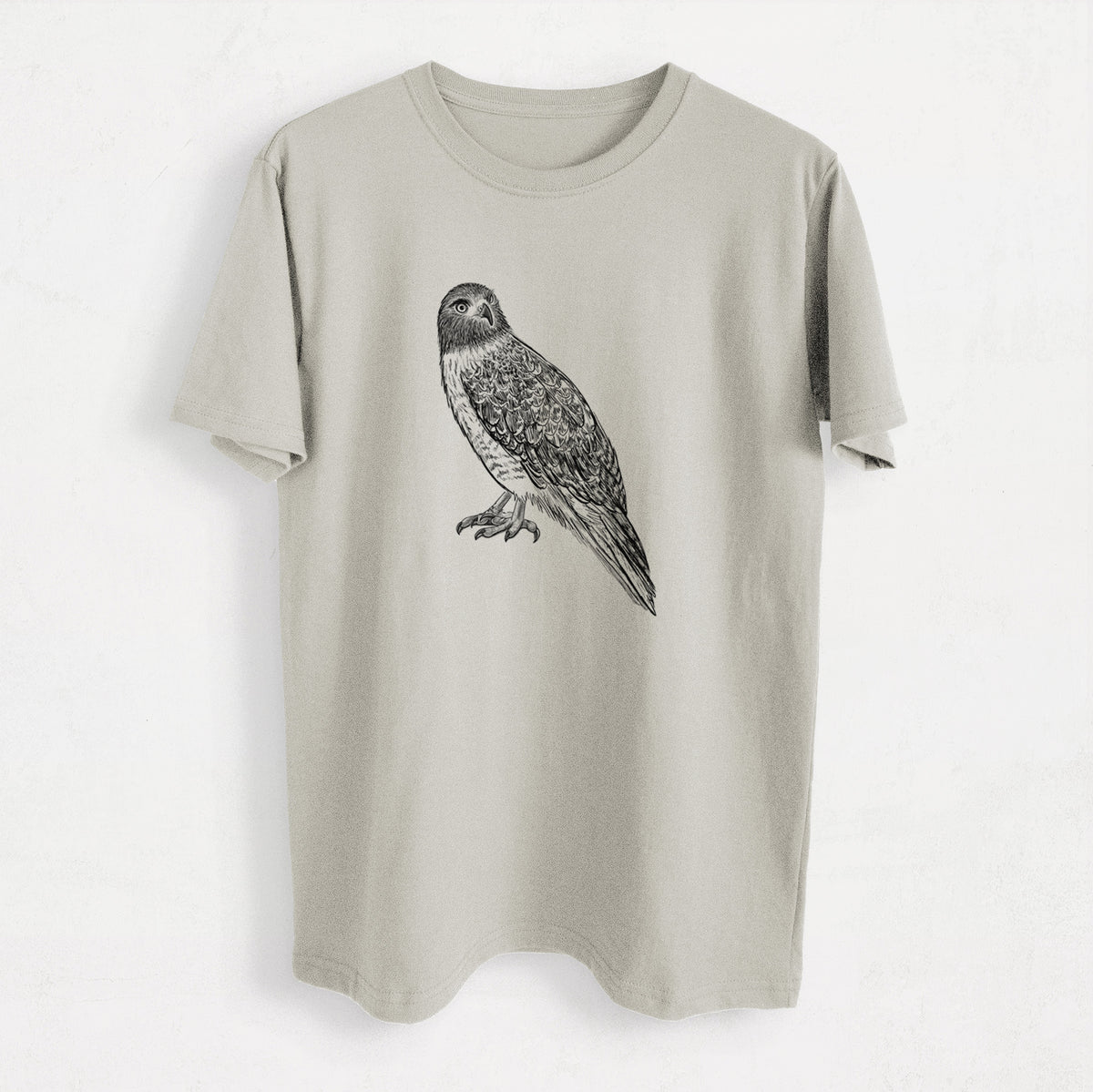 Red-tailed Hawk - Buteo jamaicensis - Heavyweight Men&#39;s 100% Organic Cotton Tee