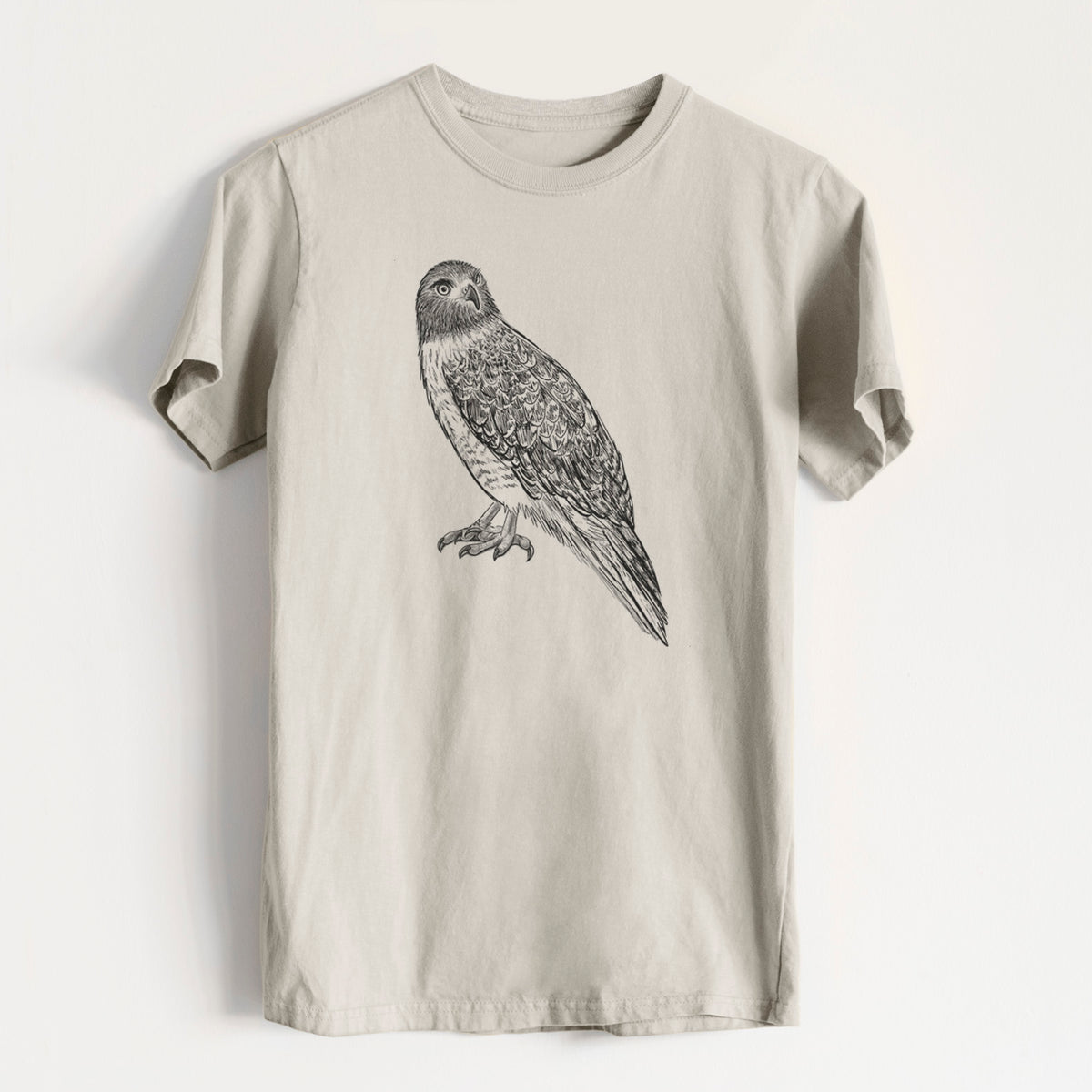 Red-tailed Hawk - Buteo jamaicensis - Heavyweight Men&#39;s 100% Organic Cotton Tee