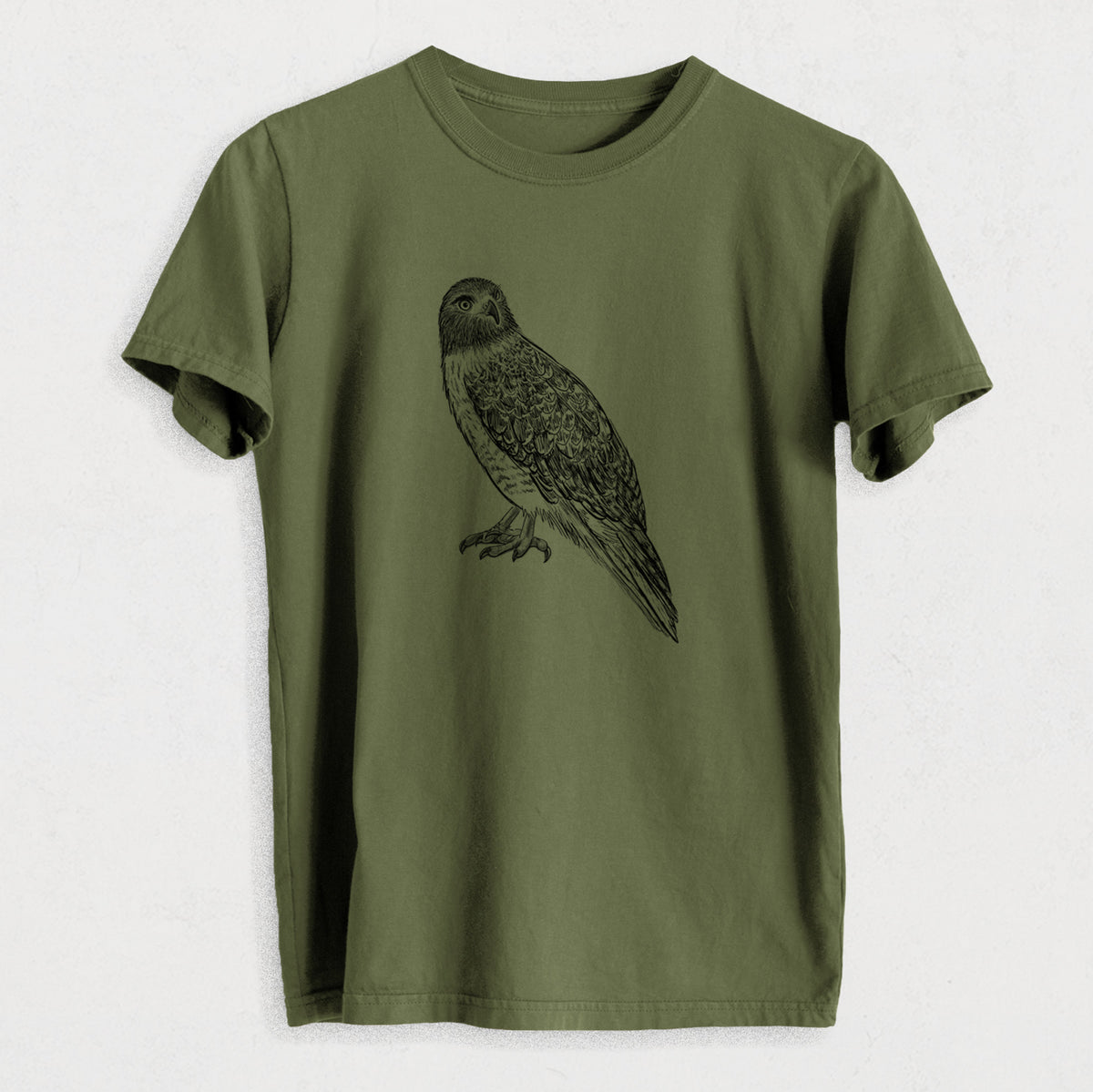 Red-tailed Hawk - Buteo jamaicensis - Heavyweight Men&#39;s 100% Organic Cotton Tee