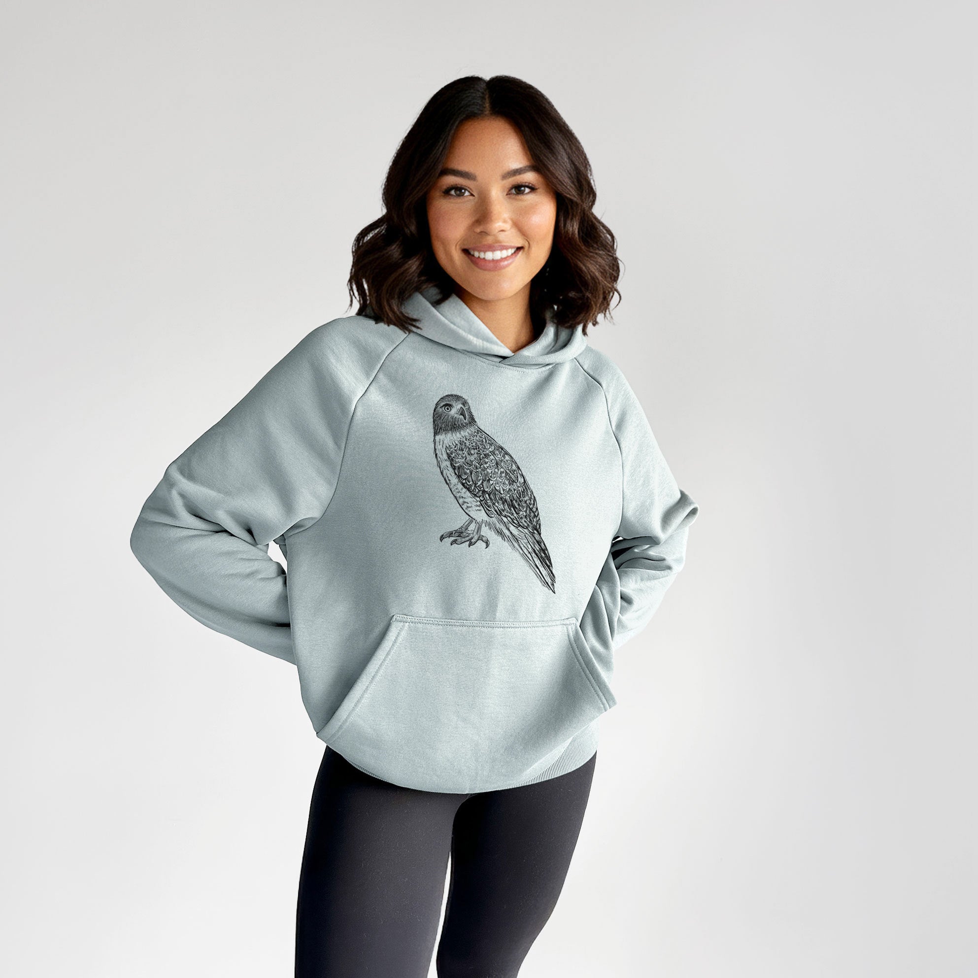Red-tailed Hawk - Buteo jamaicensis - UltraLuxe Heavyweight French Terry Hoodie