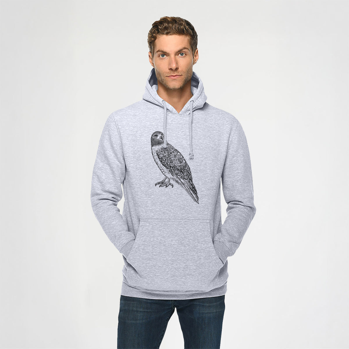 Red-tailed Hawk - Buteo jamaicensis - Heavyweight Fleece Hoodie
