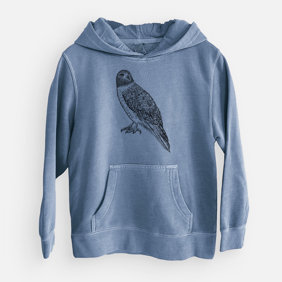 Red-tailed Hawk - Buteo jamaicensis - Youth Pigment Dyed Hoodie