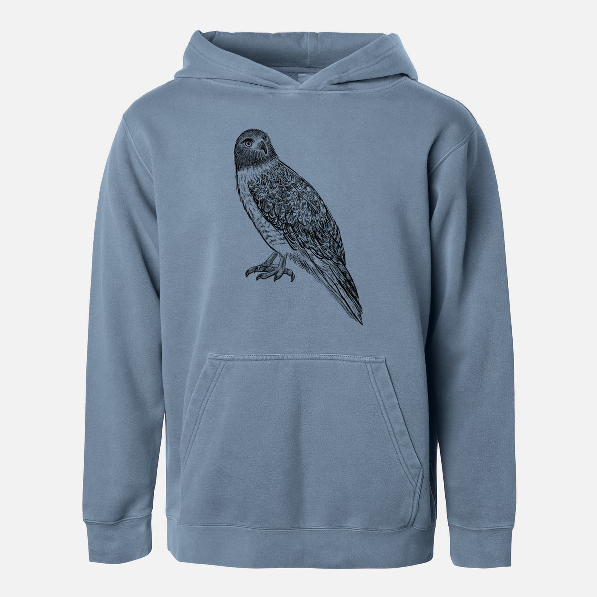Red-tailed Hawk - Buteo jamaicensis - Youth Pigment Dyed Hoodie