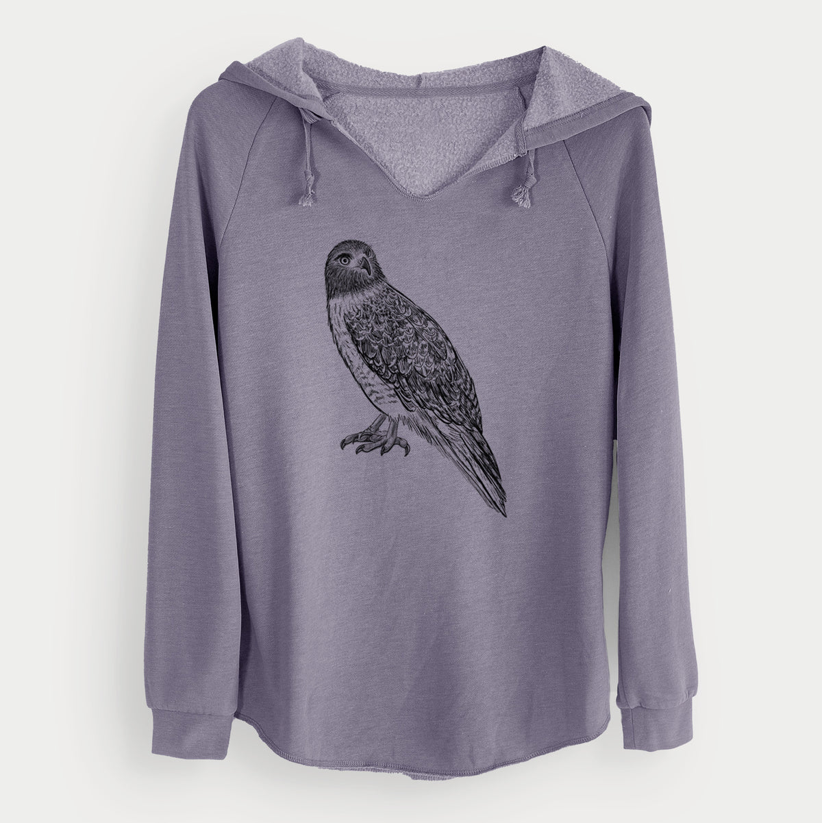 Red-tailed Hawk - Buteo jamaicensis - Cali Wave Hooded Sweatshirt