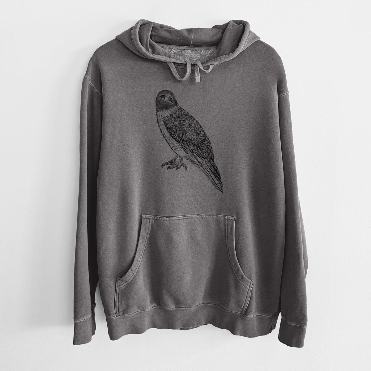 Red-tailed Hawk - Buteo jamaicensis - Unisex Pigment Dyed Hoodie