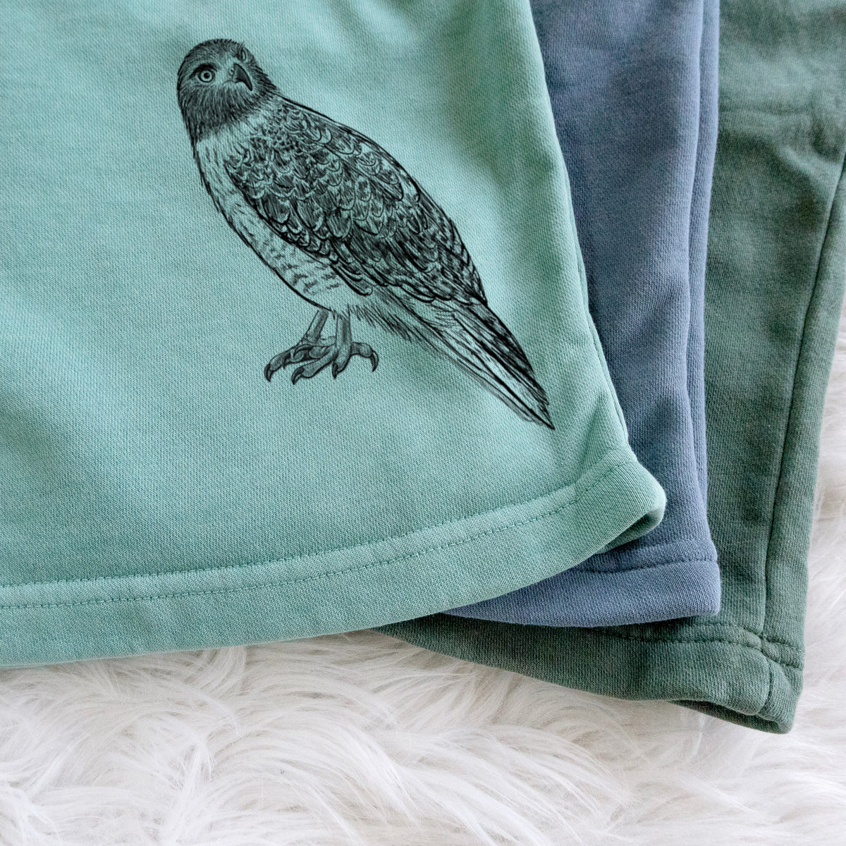 Red-tailed Hawk - Buteo jamaicensis - Unisex Pigment Dyed Shorts