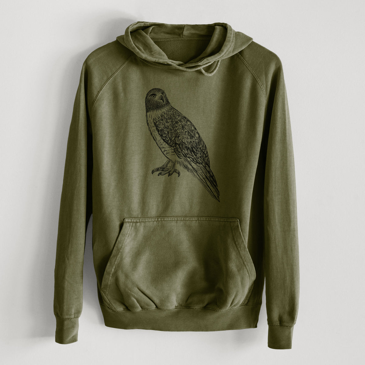 Red-tailed Hawk - Buteo jamaicensis  - Mid-Weight Unisex Vintage 100% Cotton Hoodie